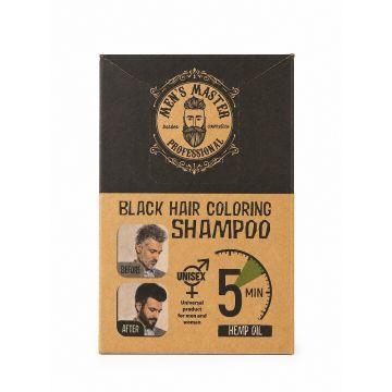 Men's Master Оцветяващ шампоан за коса - сашета 10 броя x25 мл, черен