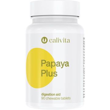 Papaya Plus Храносмилателни ензими от папая х90 дъвчащи таблетки Calivita