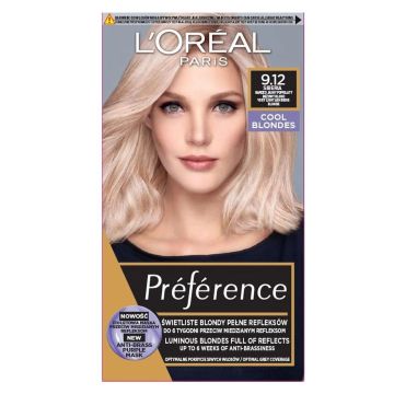 Loreal Paris Preference Cool Blondes Трайна боя за коса в студени руси нюанси, 9.12 Siberia