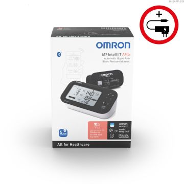 Omron M7 Intelli IT AFIB Автоматичен апарат за кръвно налягане над лакът + Адаптер