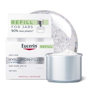 Eucerin Hyaluron-Filler Дневен крем за суха кожа SPF15 x50 мл, рефил