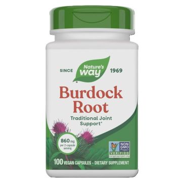 Burdock Репей при нарушение в обмяната на веществата 475 мг х100 капсули Natures Way