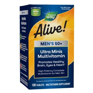 Alive Men's 50+ Ultra Minis Мултивитамини за мъже х180 таблетки Nature’s Way