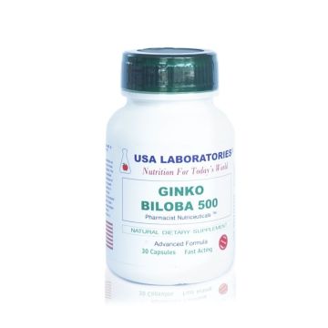 Гинко билоба 500мг х30 капсули USA Laboratories