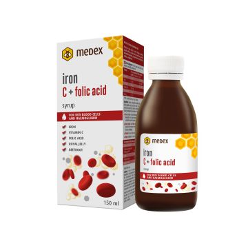 Iron C + Folic acid Меден сироп с желязо, витамин C и фолиева киселина х150 мл Medex
