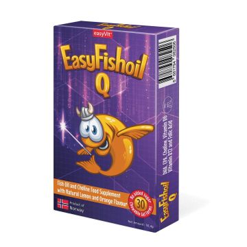 EasyFishoil Q Рибено масло с Холин и витамини от група B х30 таблетки за дъвчене EesyVit