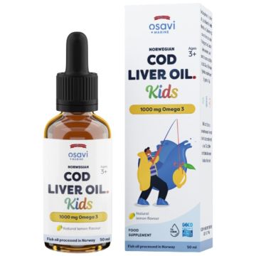 Norwegian Cod Liver Oil Kids Рибено масло за деца, с аромат лимон х50 мл Osavi