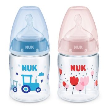 Nuk First Choice Temperature Control Шише за хранене със силиконов биберон M за деца от 0 до 6 месеца x150 мл