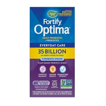Fortify Optima 35 млрд. активни пробиотици, 15 щама х60 капсули със забавено освобождаване Nature’s Way