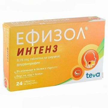 Ефизол Интенз таблетки за смучене при болно гърло 8,75 mg х24 таблетки Teva