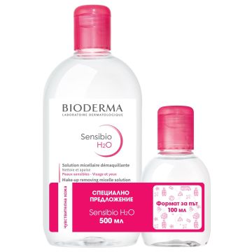 Bioderma Sensibio H2O Промо комплект Почистваща мицеларна вода за чувствителна кожа x500 + 100 мл