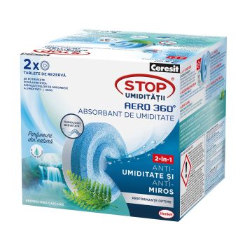 Ceresit Stop Aero 360 Таблетки за влагоабсорбатор с аромат на Водопад 2х450 грама
