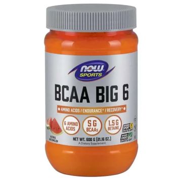 Аминоĸиселини BCAA Big 6, аромат диня х 600 г Now Foods
