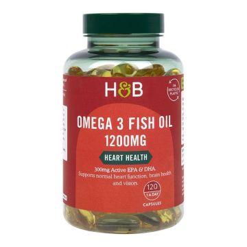 Омега-3 концентрирано рибено масло 1200mg х120 капсули Holland & Barrett