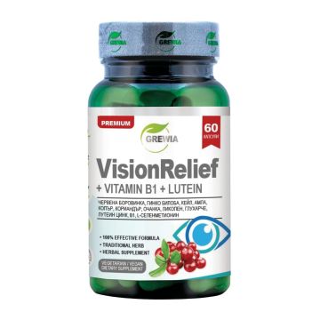 VisionRelief Витамин В1 и Лутеин за здравето на очите х60 веган капсули Grewia