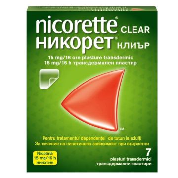 Никорет Клиър Пластири за отказване на цигарите 15 мг х7 броя