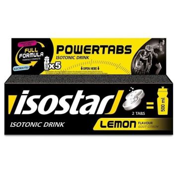 Powertabs за повече енергия, с вкус на лимон х10 ефервесцентни таблетки Isostar