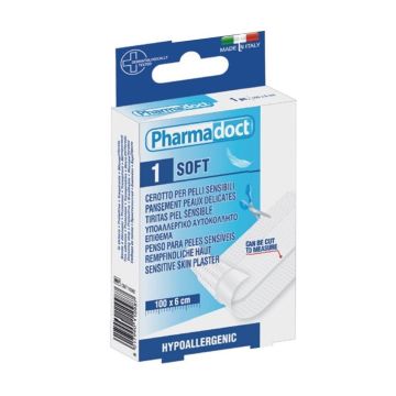 Pharmadoct Soft Пластир лента за чувствителна кожа в размер 100х6 см x1 брой, бял цвят