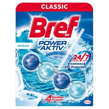 Bref WC Power Active 4 Трърдо тоалетно блокче с аромат на океан х1 бр