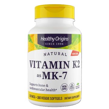 Витамин K2 (MK-7) 100 µg х180 капсули Healthy Origins