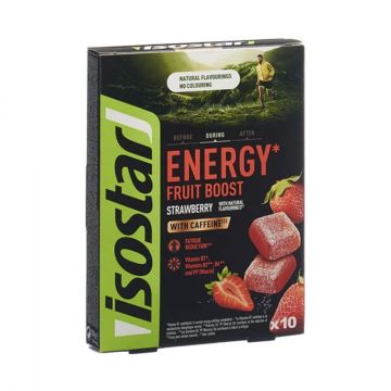 Energy Fruit Boost Енергийни блокчета Ягода 10 г x 10 броя Isostar