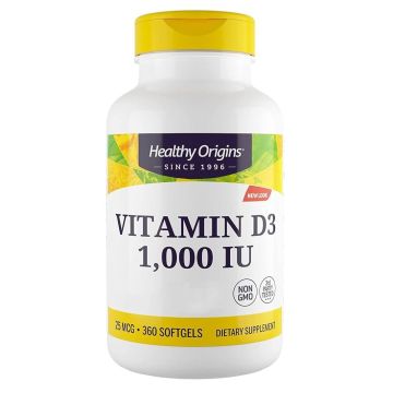 Витамин D3 1000 IU/ 25 µg х360 капсули Healthy Origins