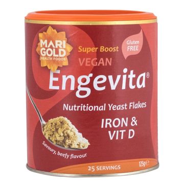 Engevita Неактивна мая на люспи с желязо и витамин D х125 г Marigold