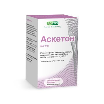Аскетон 500 мг за добро кръвообращение х64 таблетки Agetis