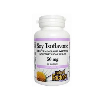 Соя изофлавони Комплекс за жени в менопауза 50 мг х60 капсули Natural Factors