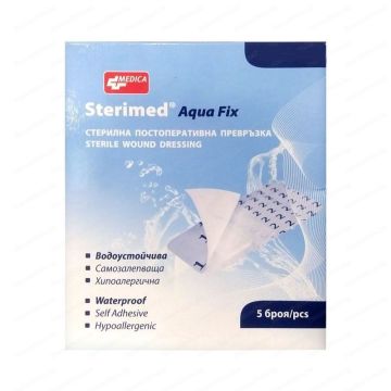 Medica Sterimed Aqua Fix Стерилна водоустойчива постоперативна превръзка 10/25 см х5 броя
