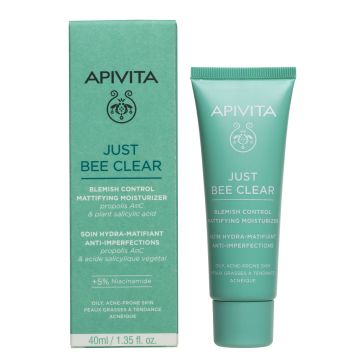 Apivita Just Be Clear Матиращ крем срещу несъвършенства x40 мл