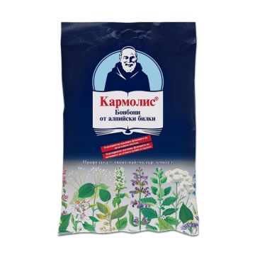 Кармолис Билкови бонбони със захар При настинка и грип х75 грама
