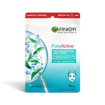 Garnier Pure Active Хартиена маска за лице за мазна и проблемна кожа x1 брой