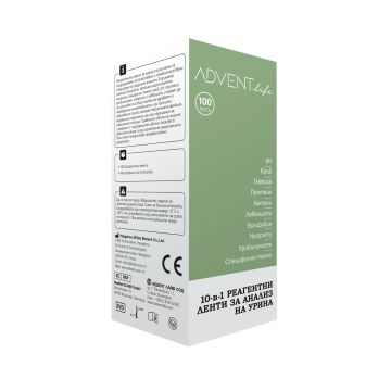Advent Life 10-в-1 Реагентни ленти за анализ на урина + кетони х100 броя