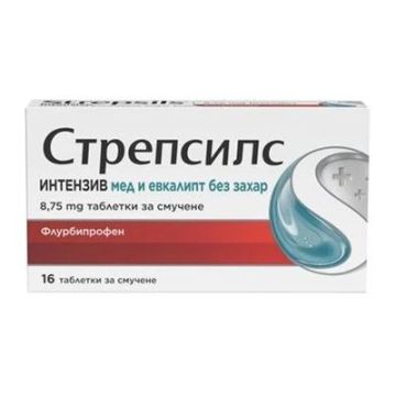 Стрепсилс Интензив Мед и Евкалипт без захар x16 таблетки за смучене