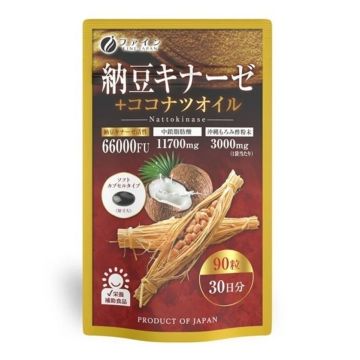 Наттокиназа и кокосово масло за сърдечно здраве х90 капсули Fine Japan