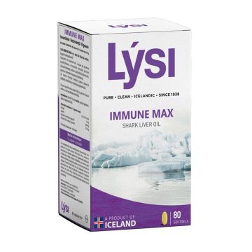 Immune Max Масло от черен дроб на акула за силен имунитет 500 mg х80 софтгел капсули Lysi