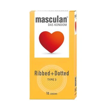 Masculan Ribbed + Dotted Презервативи x10 броя