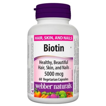 Биотин 5000 mcg х60 капсули Webber Naturals