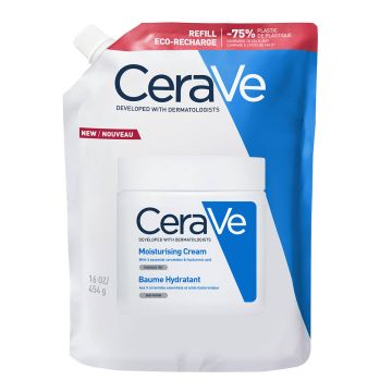 CeraVe Хидратиращ крем за суха и много суха кожа за лице и тяло х454 грама, рефил