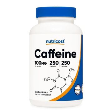 Кофеин 100 mg x250 капсули Nutricost
