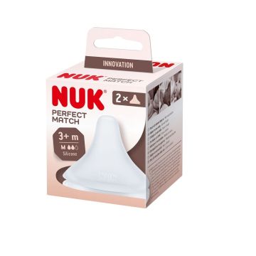 Nuk Perfect Match Силиконов биберон за хранене за деца над 3 месеца х2 броя, размер M