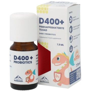 Витамин D3 400 IU + пробиотици Капки за деца и възрастни х7.5 мл Nordaid