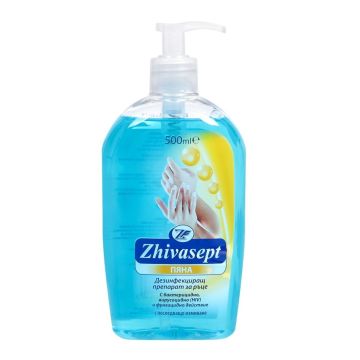 Zhivasept Пяна за дезинфекциране на ръцете, синя х500 мл
