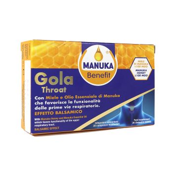 Дъвчащи таблетки за гърло с мед от Манука х20 таблетки Manuka Benefit