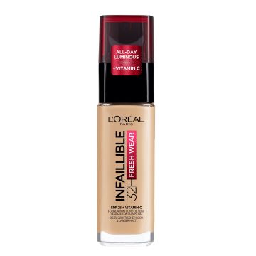 Loreal Paris Infaillible 32h Fresh Wear Дълготраен фон дьо тен за лице SPF25, цвят 140 Golden Beige