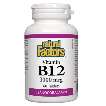 Витамин B12 Цианокобаламин 1000 µg x60 таблетки Natural Factors