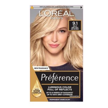 Loreal Paris Preference Боя за коса, 9.1 Very Light Ash Blonde