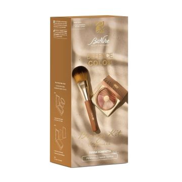 Bionike Defence Color Bronze Kit Coquille Комплект компактна бронзираща пудра и четка за пудра