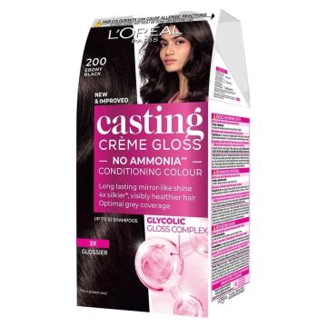 Loreal Paris Casting Creme Gloss Боя за коса без амоняк x120 мл, 200 Ebony Black